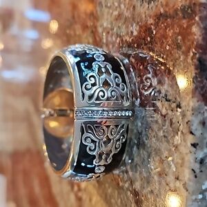 Brighton Silver-Tone Intrigue Crystal Cut Bangle Bracelet